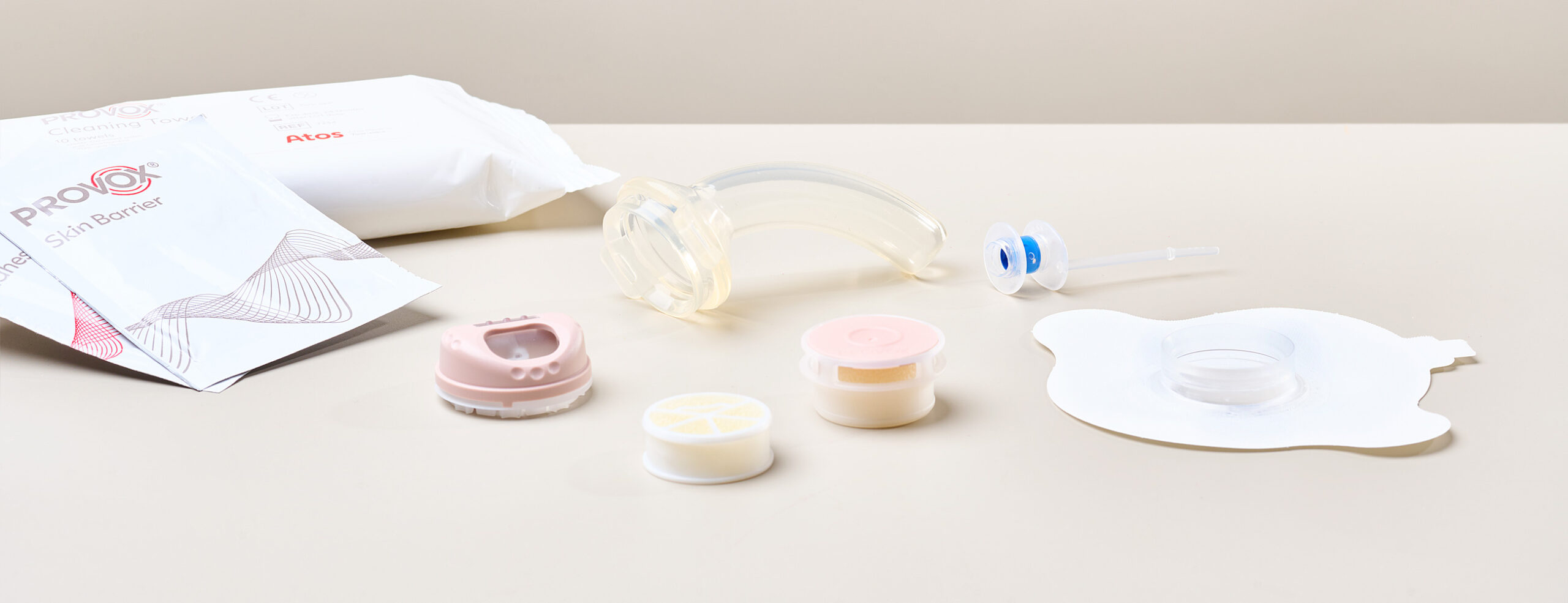 Stock image of tracheostomy products.